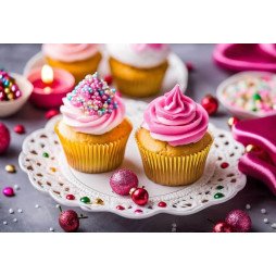 Cupcakes Roses Délicats : Un délice rose pastel