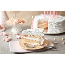 Gâteau d'Anniversaire Rose et Blanc Festif