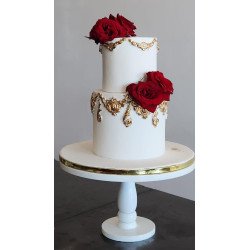 Cake de Mariage Framboise, Chocolat & Cream Cheese – Pour 15 Personnes